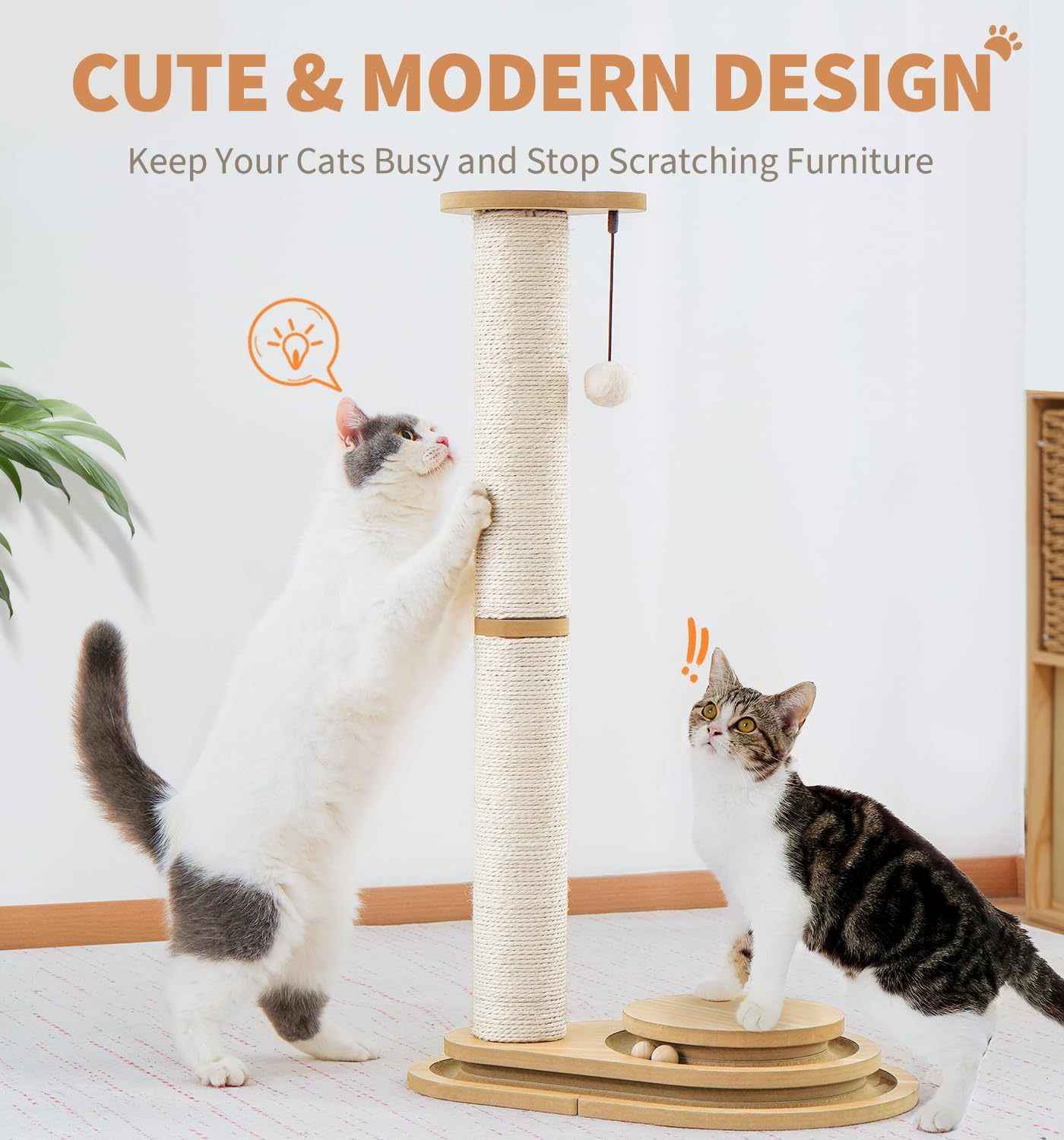 Two-Layer Sisal Cat Scratching Post Toy