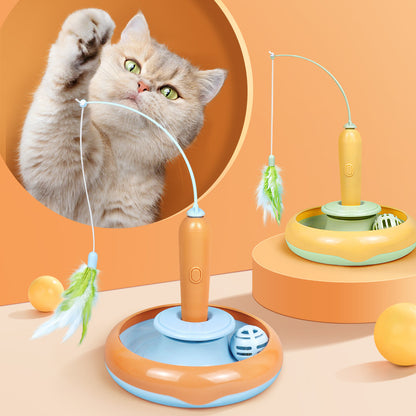 FeatherSpin 2-in-1 Cat Turntable Toy™
