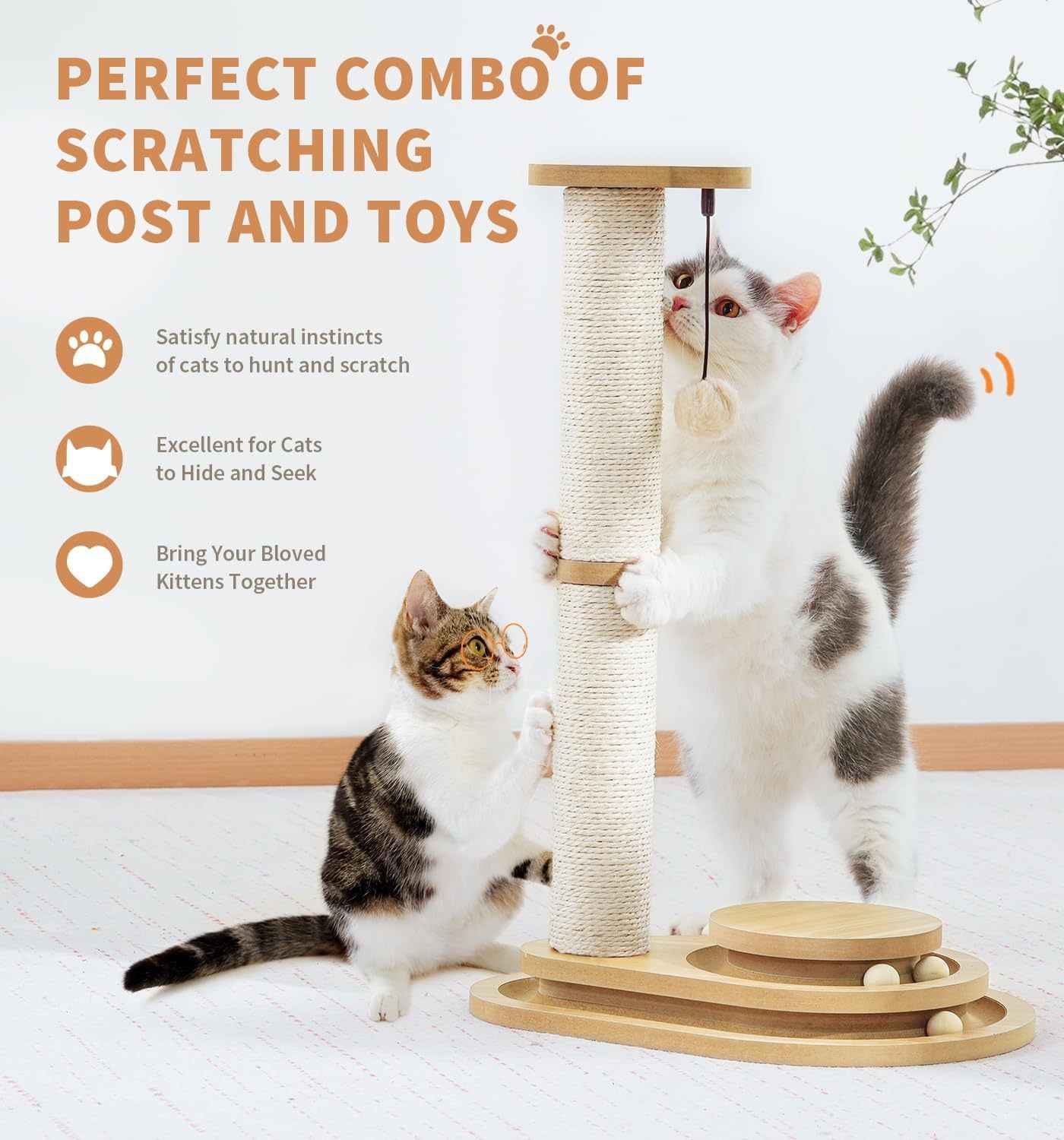 Two-Layer Sisal Cat Scratching Post Toy