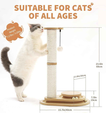 Two-Layer Sisal Cat Scratching Post Toy